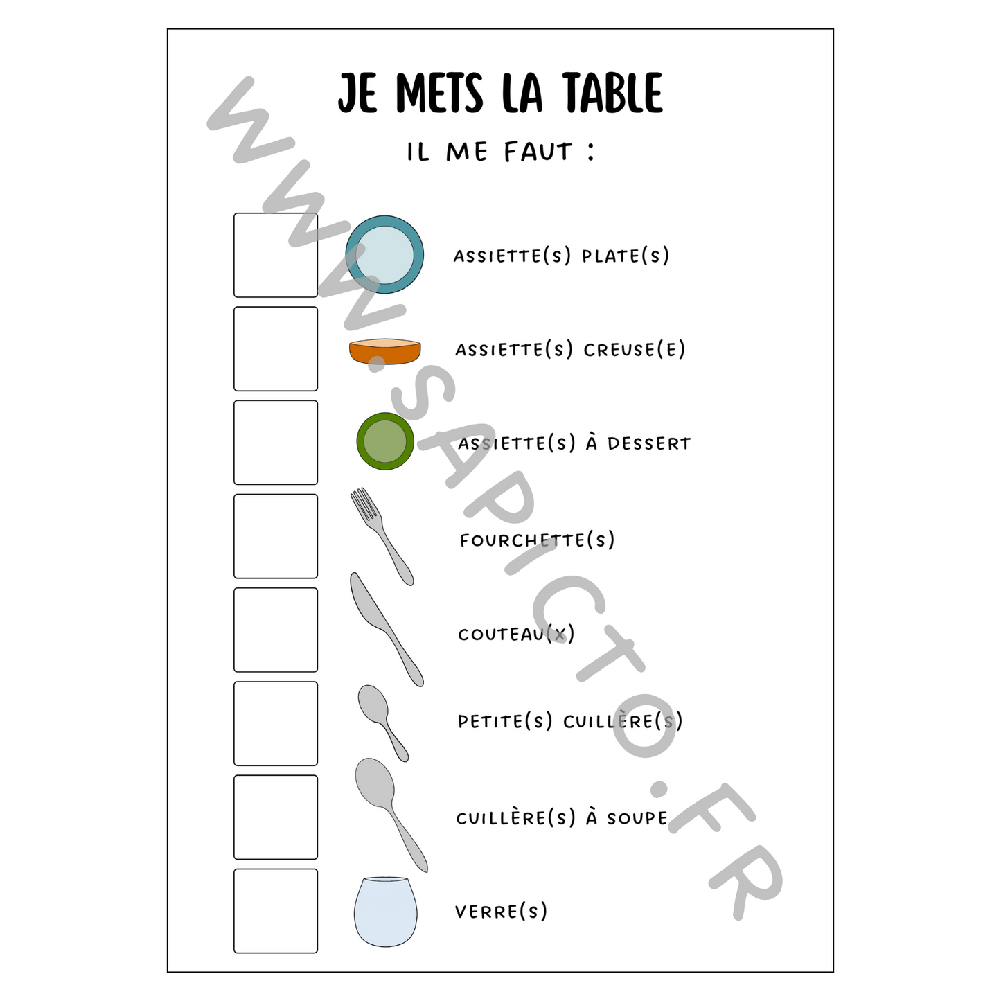 Je mets la table