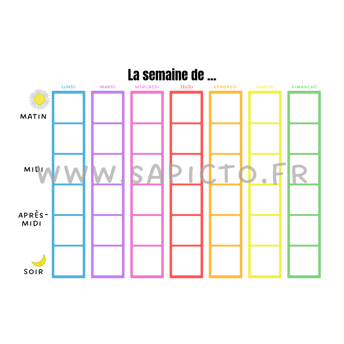 Planning hebdomadaire