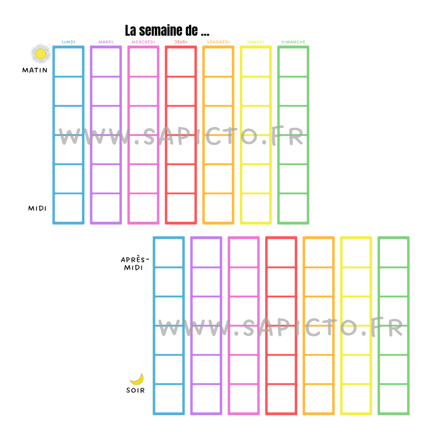 Planning hebdomadaire